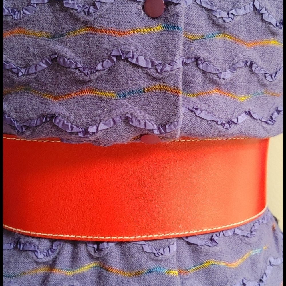 Vintage 80s Purple Long Shift Dolman Sleeves Dress with Texture - Picture 2 of 16